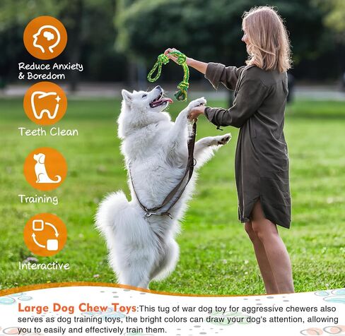 22 Pack Large Dog Chew Toys for Aggressive Chewers Dog Rope Toys Bulk Heavy Duty Dog Rope Toy for Large Dog Cleaning Dog Chew Toys for Medium Large Breed Dogs Teeth Cleaning in Saudi Arabia