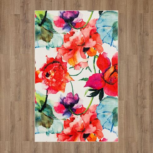 Mohawk Home Watercolor Bouquet Floral Pink (2' X 3') Accent Rug in Saudi Arabia