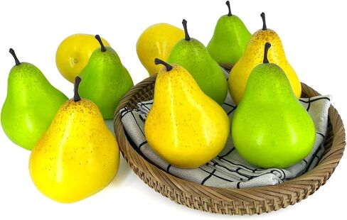Lorigun 5pcs Fake Pear Artificial Fruit Faux Pears for Photo Props Home Decoration(Green) in Saudi Arabia
