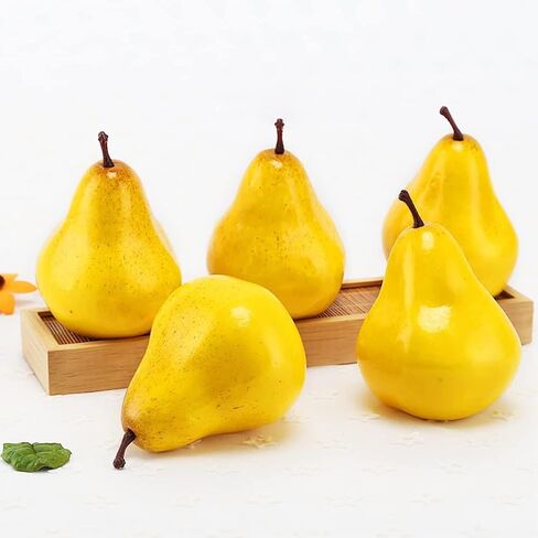 Lorigun 5pcs Fake Pear Artificial Fruit Faux Pears for Photo Props Home Decoration(Green) in Saudi Arabia