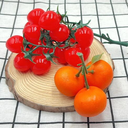 WJboand 3 قطع طماطم الكرز الأحمر الاصطناعي واقعية محاكاة الخضروات وهمية الفاكهة المنزل مطبخ المنزل مهرجان حفلة عيد الميلاد الديكور التصوير الدعائم نموذج in Kuwait