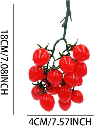 WJboand 3 قطع طماطم الكرز الأحمر الاصطناعي واقعية محاكاة الخضروات وهمية الفاكهة المنزل مطبخ المنزل مهرجان حفلة عيد الميلاد الديكور التصوير الدعائم نموذج in Kuwait