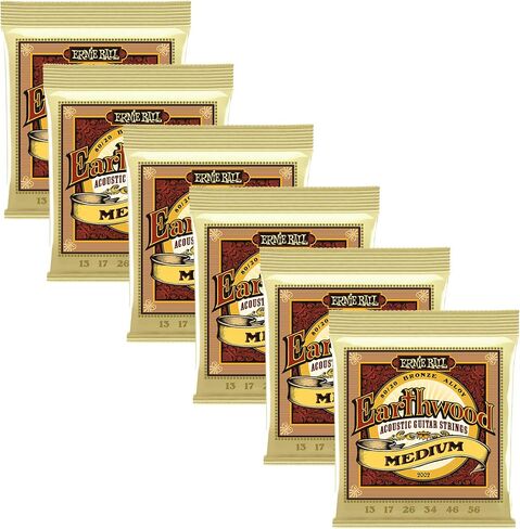 Ernie Ball 2002 Earthwood 80/20 Bronze Medium Acoustic Guitar Strings 6 Pack in Saudi Arabia