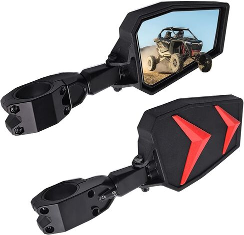 Utv Side Mirrors，UTV Mirrors Fits 1.75-2" Roll Bar Compatible With Polaris Rzr 800 900 1000 Xp Turbo Pioneer Rhino Mule Teryx W,Rear View Accessories Black Orange Blue Red,Adjustable Aluminum Clamp in Saudi Arabia