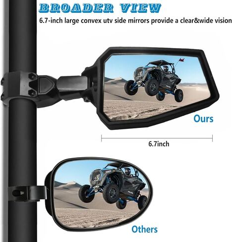 Utv Side Mirrors，UTV Mirrors Fits 1.75-2" Roll Bar Compatible With Polaris Rzr 800 900 1000 Xp Turbo Pioneer Rhino Mule Teryx W,Rear View Accessories Black Orange Blue Red,Adjustable Aluminum Clamp in Saudi Arabia