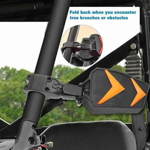 Utv Side Mirrors，UTV Mirrors Fits 1.75-2" Roll Bar Compatible With Polaris Rzr 800 900 1000 Xp Turbo Pioneer Rhino Mule Teryx W,Rear View Accessories Black Orange Blue Red,Adjustable Aluminum Clamp in Saudi Arabia