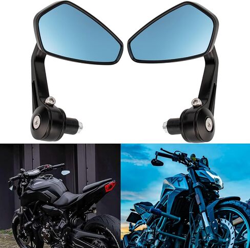 Universal 7/8" 22mm Handle Bar End Side Rearview Mirrors for Racing Sports Bike Scooter Honda Yamaha in Saudi Arabia