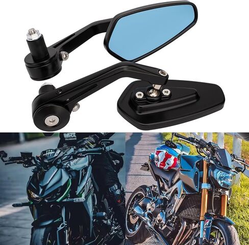 Universal 7/8" 22mm Handle Bar End Side Rearview Mirrors for Racing Sports Bike Scooter Honda Yamaha in Saudi Arabia
