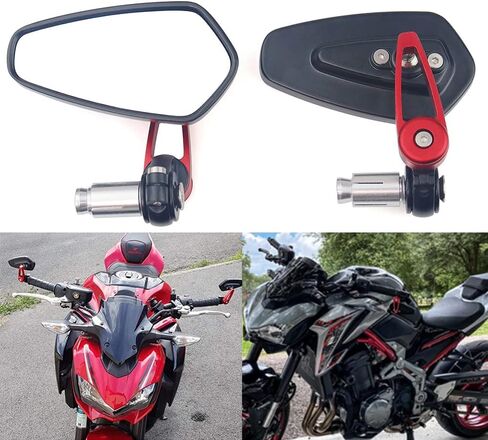 Universal 7/8" 22mm Handle Bar End Side Rearview Mirrors for Racing Sports Bike Scooter Honda Yamaha in Saudi Arabia