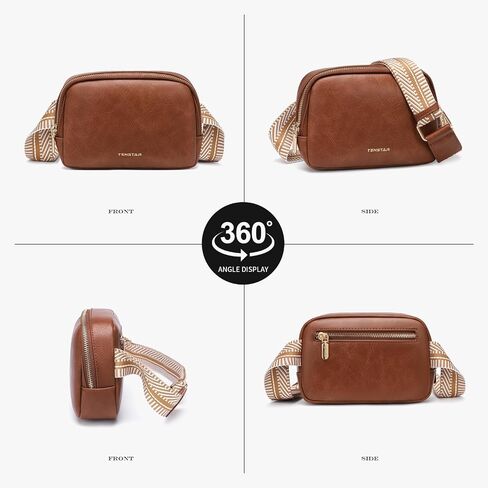 Mini Belt Bag for Women Fashion Crossbody Fanny Packs for Women Vegan Leather Waist Bags with Adjustable Strap (Brown) in Saudi Arabia