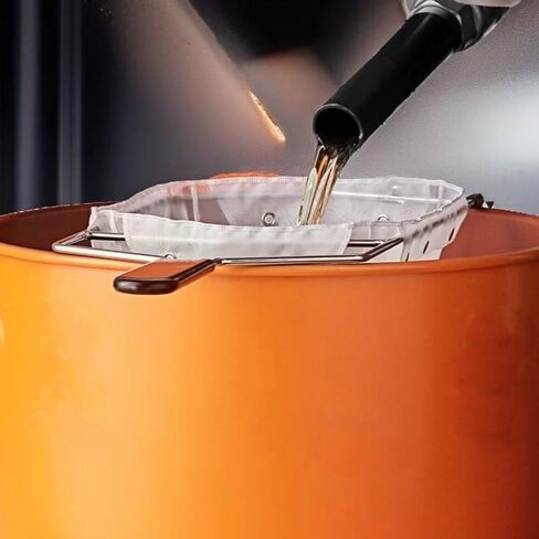 حقيبة فلتر زيت المقلاة العميقة التجارية مع أزرار كبس وإطار حامل حقيبة فلتر الزيت، فلتر زيت طهي عميق مقاس 6 بوصات، فلتر زيت متين أكثر من 1000 مرة، سهل التنظيف بالماء الساخن (كيس فلتر وإطار) in Kuwait