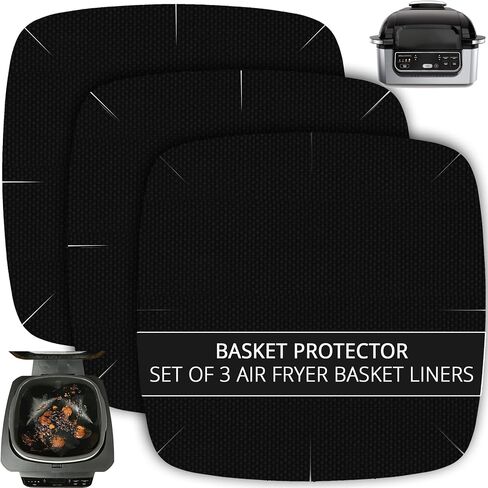 INFRAOVENS Air Fryer Liners Basket Protector Cover for Ninja Foodi Grill 5-in-1 AG301 Airfryer, Innovative Accessories Kitchen Gadgets for 8.5 inch Square Fryers, Non-Stick Heat-Resistant Accessory in Saudi Arabia