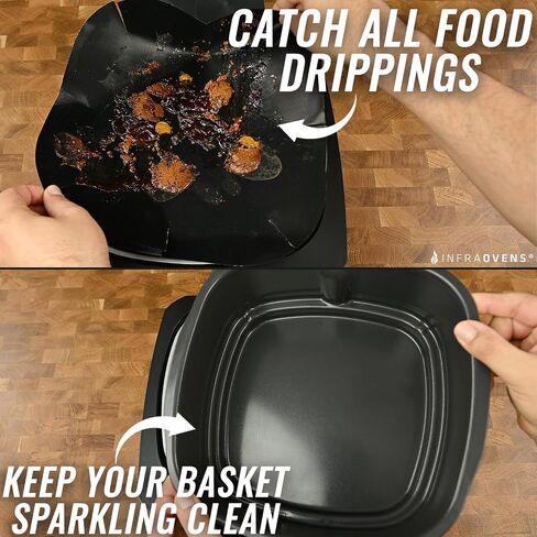 INFRAOVENS Air Fryer Liners Basket Protector Cover for Ninja Foodi Grill 5-in-1 AG301 Airfryer, Innovative Accessories Kitchen Gadgets for 8.5 inch Square Fryers, Non-Stick Heat-Resistant Accessory in Saudi Arabia