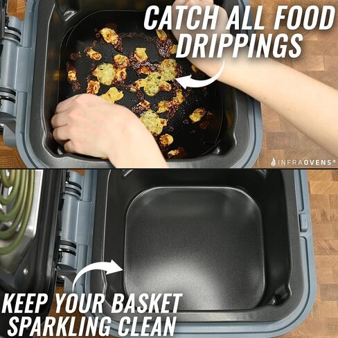 INFRAOVENS Air Fryer Liners Basket Protector Cover for Ninja Foodi Grill 5-in-1 AG301 Airfryer, Innovative Accessories Kitchen Gadgets for 8.5 inch Square Fryers, Non-Stick Heat-Resistant Accessory in Saudi Arabia