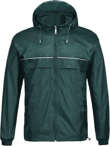 SWISSWELL Mens Waterproof Windbreaker Rain Jacket Lightweight Packable Raincoat with Hood for Golf Hiking Travel in Kuwait