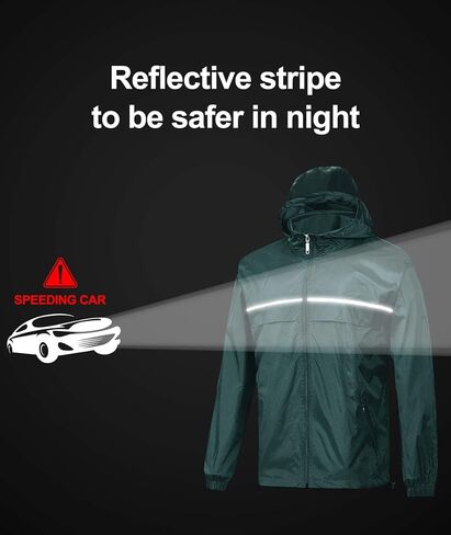 SWISSWELL Mens Waterproof Windbreaker Rain Jacket Lightweight Packable Raincoat with Hood for Golf Hiking Travel in Kuwait