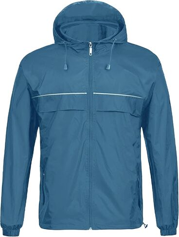 SWISSWELL Mens Waterproof Windbreaker Rain Jacket Lightweight Packable Raincoat with Hood for Golf Hiking Travel in Kuwait