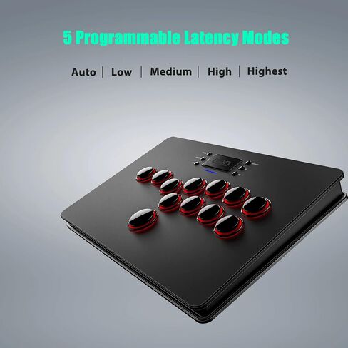 QRD Maestro S3 Wireless Arcade Stick for Nintendo Switch PS4 PS3 Xbox 360 PC Mac Android, Leverless Fighting Stick with Touchpad, Cellphone Holder, 3.5mm Audio Port, 5 Latency Mode, EZ Mode, S3-AB01 in Saudi Arabia