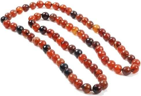 Women's Handmade 10mm Natural Gemstone Beaded Necklace for Women 35In Long Sweater Chain Gemstone Necklace for ladies and Girls in Saudi Arabia