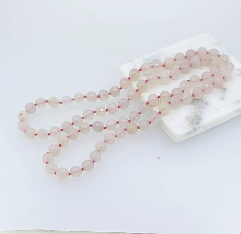 Women's Handmade 10mm Natural Gemstone Beaded Necklace for Women 35In Long Sweater Chain Gemstone Necklace for ladies and Girls in Saudi Arabia