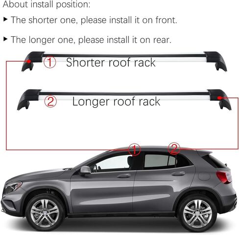 MotorFansClub 2 x Roof Racks Fit for Mercedes Benz GLA GLA250 2014-2017 2018 2019 2020 2021 2022 2023 2024 Cross Bars Lockable Baggage Luggage Rack in Saudi Arabia