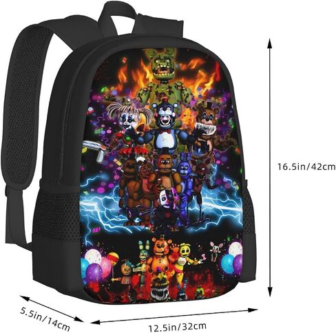Horror Five Nights At Game Freddy'S Backpack Cute School Backpack Cartoon Back Pack School Book Bag With Lunch Bag Box And Pencil Case For Boys Girls Gifts in Saudi Arabia