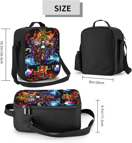Horror Five Nights At Game Freddy'S Backpack Cute School Backpack Cartoon Back Pack School Book Bag With Lunch Bag Box And Pencil Case For Boys Girls Gifts in Saudi Arabia