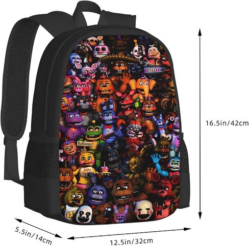 Horror Five Nights At Game Freddy'S Backpack Cute School Backpack Cartoon Back Pack School Book Bag With Lunch Bag Box And Pencil Case For Boys Girls Gifts in Saudi Arabia