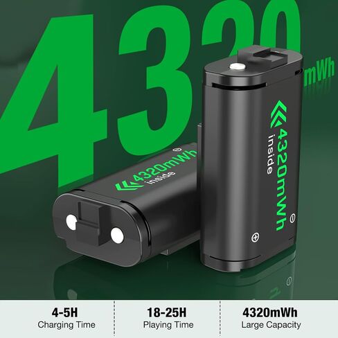 Controller Charging Station with 2x4320mWh Rechargeable Battery Packs for Xbox One/Series X|S Controller,Dual Charger Dock for Xbox One Controller Battery Pack with 4 Battery Covers for Xbox in Saudi Arabia