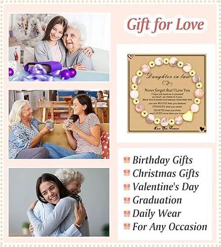 Gifts for Daughter/Granddaughter/Daughter in law/Sister/Niece/Always Remember Gifts Heart charm Bracelet, Birthday Christmas Valentines Day Gifts for Women Girls in Saudi Arabia
