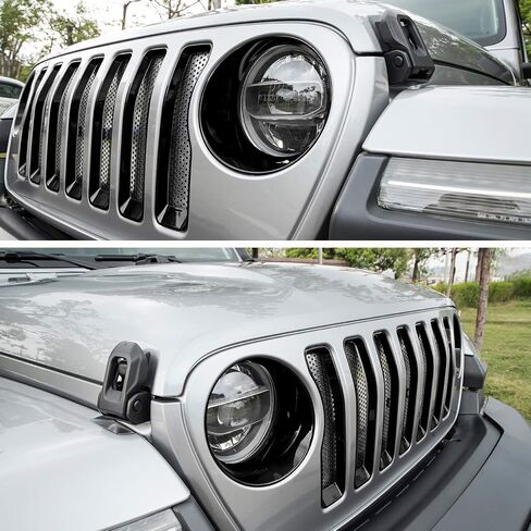 9PCs Upgrade Front Grille Insert Grill Cover and Headlight Lamp Cover Trim Exterior Accessories fit for Jeep Wrangler JL JLU Sport/Sports 2018 2019 2020 2021 2022 (Purple) in Saudi Arabia