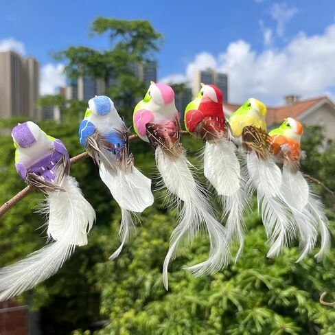 LWINGFLYER 6PCS Clip On Artificial Birds Colorful for Decoration Spring Courtyard Trees Flower Arrangement Scene Wedding Crafts Christmas Trees Party in Saudi Arabia