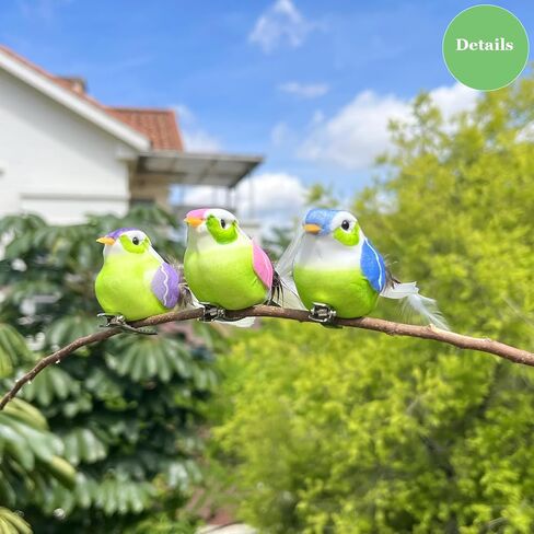 LWINGFLYER 6PCS Clip On Artificial Birds Colorful for Decoration Spring Courtyard Trees Flower Arrangement Scene Wedding Crafts Christmas Trees Party in Saudi Arabia