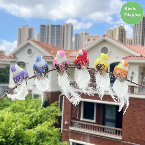 LWINGFLYER 6PCS Clip On Artificial Birds Colorful for Decoration Spring Courtyard Trees Flower Arrangement Scene Wedding Crafts Christmas Trees Party in Saudi Arabia