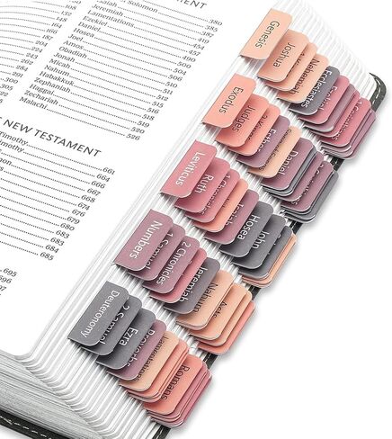 Bible Tabs for Women and Man, Bible Book Tabs, 75 Tabs, Laminated Bible Tabs, Boho/Morandi/Sunset Shades Theme Bible Study Supplies, Easy to Read and Apply Bible Index Tabs (Sunset Shades) in Saudi Arabia