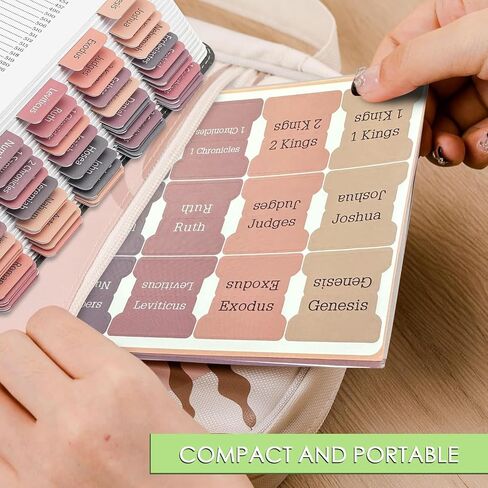 Bible Tabs for Women and Man, Bible Book Tabs, 75 Tabs, Laminated Bible Tabs, Boho/Morandi/Sunset Shades Theme Bible Study Supplies, Easy to Read and Apply Bible Index Tabs (Sunset Shades) in Saudi Arabia