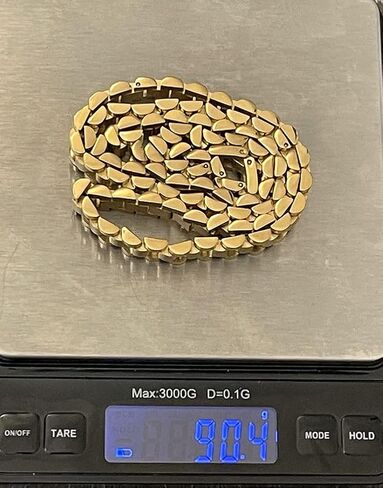 Super Noble Surgical Stainless Steel Luxury Looking Golden PVD Vacuum Plating Watch Band Style Linked Necklace in Saudi Arabia