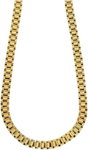 Super Noble Surgical Stainless Steel Luxury Looking Golden PVD Vacuum Plating Watch Band Style Linked Necklace in Saudi Arabia