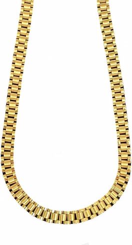Super Noble Surgical Stainless Steel Luxury Looking Golden PVD Vacuum Plating Watch Band Style Linked Necklace in Saudi Arabia