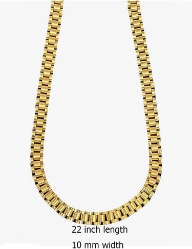 Super Noble Surgical Stainless Steel Luxury Looking Golden PVD Vacuum Plating Watch Band Style Linked Necklace in Saudi Arabia