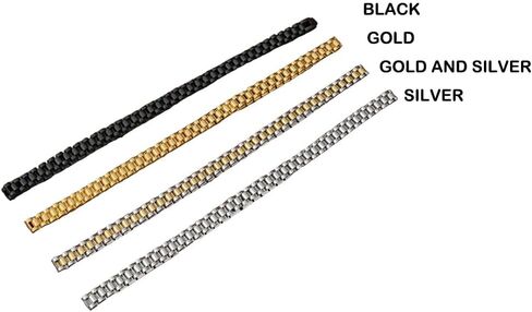 Super Noble Surgical Stainless Steel Luxury Looking Golden PVD Vacuum Plating Watch Band Style Linked Necklace in Kuwait