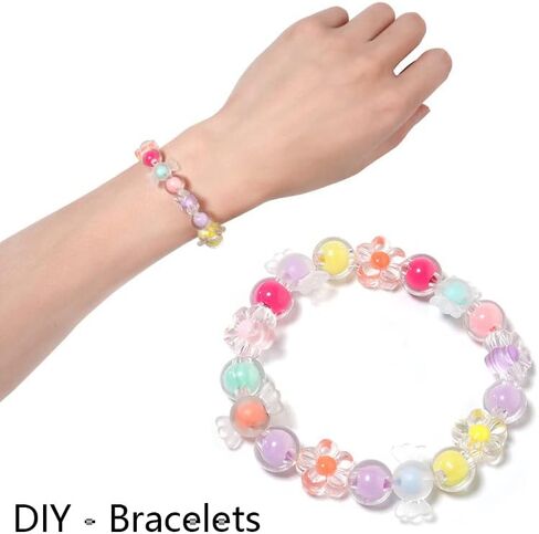 KASFREE حوالي 100 قطعة من الخرز الصغير للأساور لصنع الخرز الملون لسلسلة المفاتيح والخرز البلاستيكي للحرف اليدوية والخرز الأكريليك لصنع المجوهرات in Kuwait