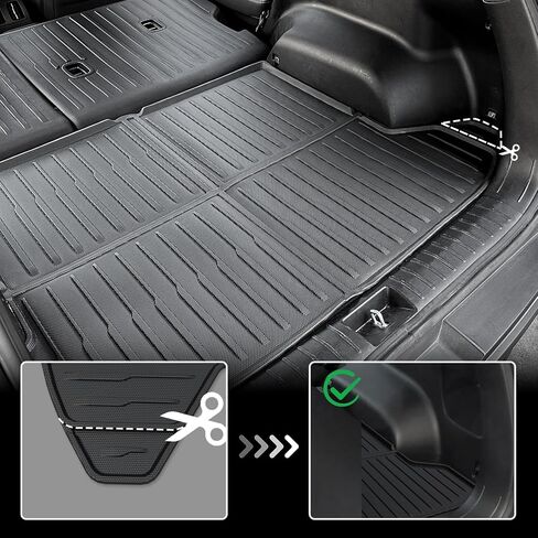 JOULARISE ترقية سجادة صندوق السيارة مع سجادات مسند الظهر لملحقات Hyundai Tucson 2022-2024 2025، أغطية المقعد الخلفي لبطانة البضائع TPE لجميع الأحوال الجوية لسيارة Hyundai Tucson (تناسب الغاز فقط) in Kuwait