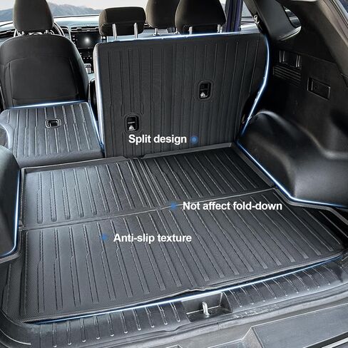 JOULARISE ترقية سجادة صندوق السيارة مع سجادات مسند الظهر لملحقات Hyundai Tucson 2022-2024 2025، أغطية المقعد الخلفي لبطانة البضائع TPE لجميع الأحوال الجوية لسيارة Hyundai Tucson (تناسب الغاز فقط) in Kuwait