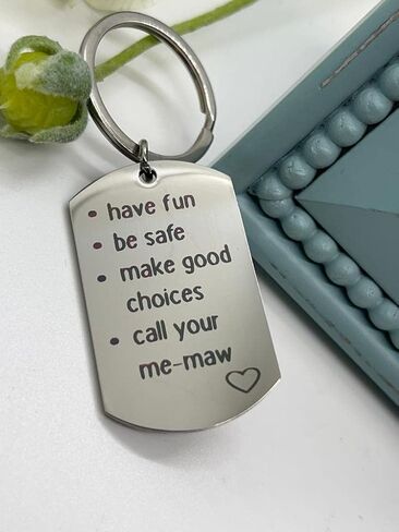Call Your Grandma Grandpa Mom Dad Aunt Uncle Sister Brother Nana, Have Fun Make Good Choices Keychain in Saudi Arabia