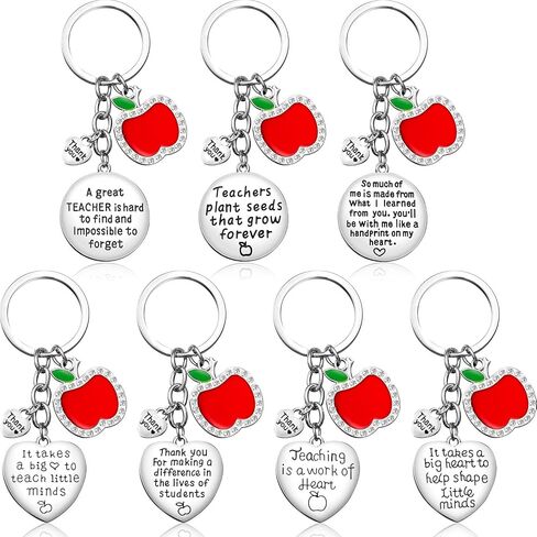 Zhanmai 7 Pcs Teacher Appreciation Gifts for Women, Heart Keychain Set in Saudi Arabia