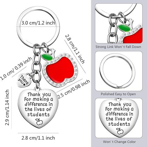 Zhanmai 7 Pcs Teacher Appreciation Gifts for Women, Heart Keychain Set in Saudi Arabia