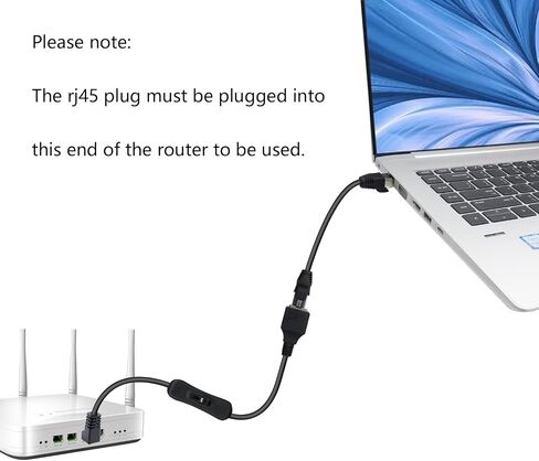 RIIEYOCA 90 Degree Cat5e Ethernet Patch Cable Switch On/Off RJ45 Male to Female High Speed Right Angle Internet Network Cable LAN with Disconnect Switch for Cat5e/Cat5, Black(50CM/1.6Ft) in Saudi Arabia