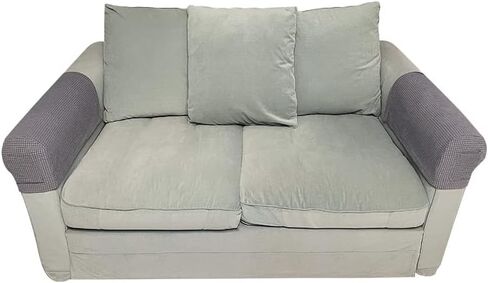 Sofa Armrest Covers Arm Slipcovers with a Pocket Elastic Sofa Armrest Protector Removable Couch Arm Covers for Sofa Anti-Slip Armrest Covers Christmas Furniture Deco Pack of 2 (Light Grey) in Saudi Arabia