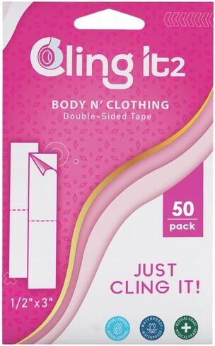 CLING IT2 Double Sided Tape for Clothes and Fashion, 100 Strips, Hypoallergenic Fabric Tape for Body and Clothing, in Saudi Arabia